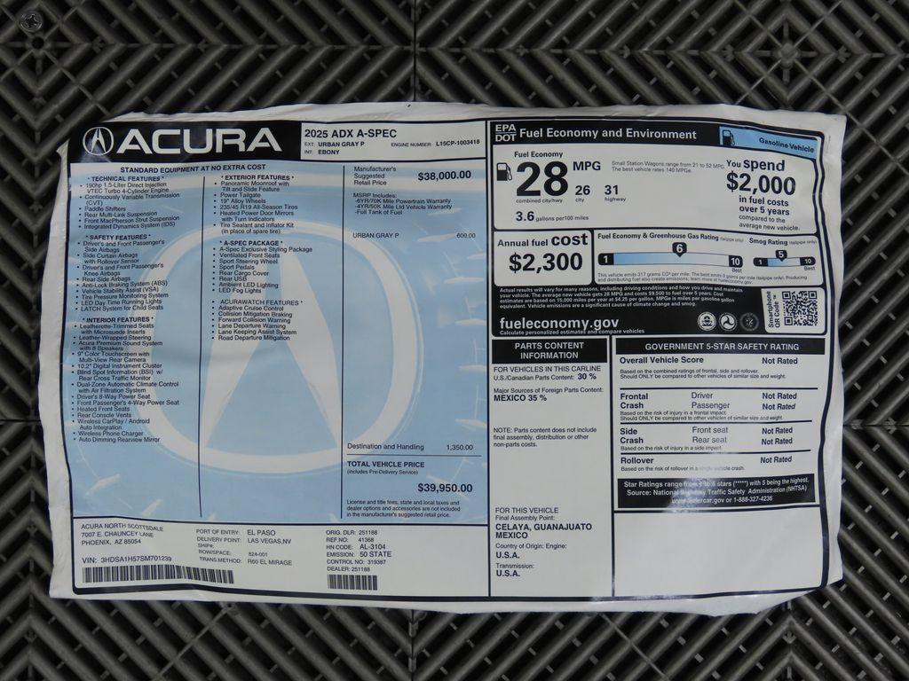 used 2025 Acura ADX car, priced at $39,950