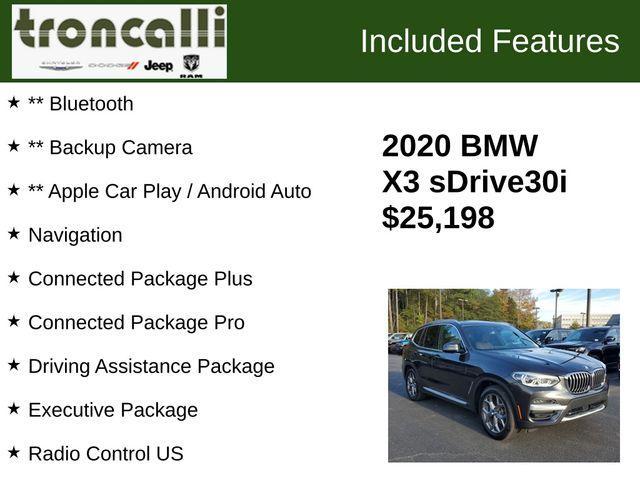 used 2020 BMW X3 car, priced at $24,995