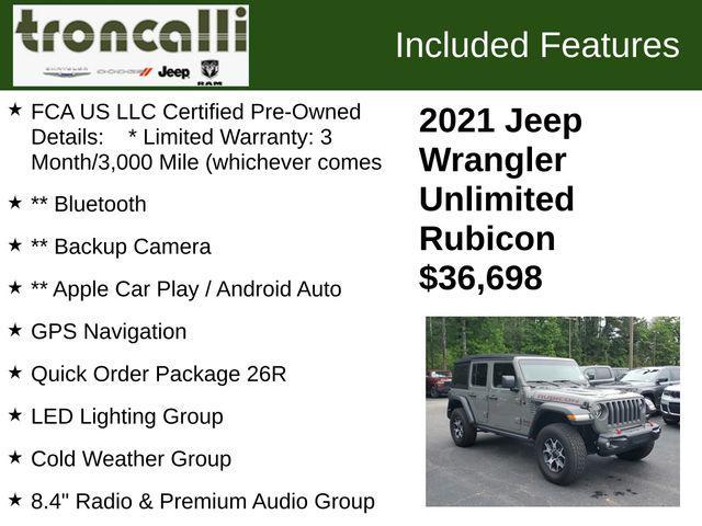 used 2021 Jeep Wrangler Unlimited car, priced at $36,698