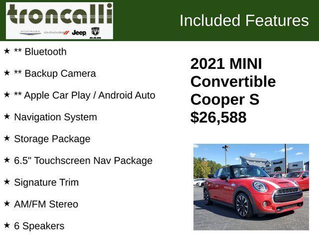 used 2021 MINI Convertible car, priced at $26,588