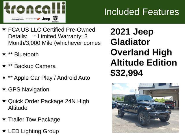 used 2021 Jeep Gladiator car, priced at $32,994