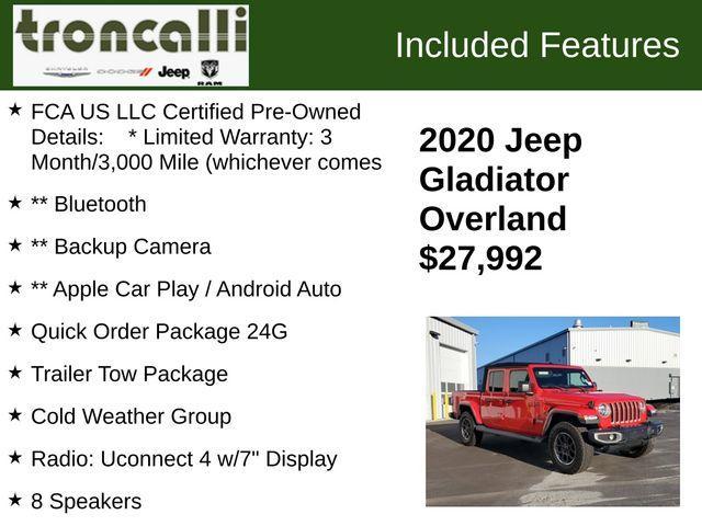 used 2020 Jeep Gladiator car, priced at $27,492