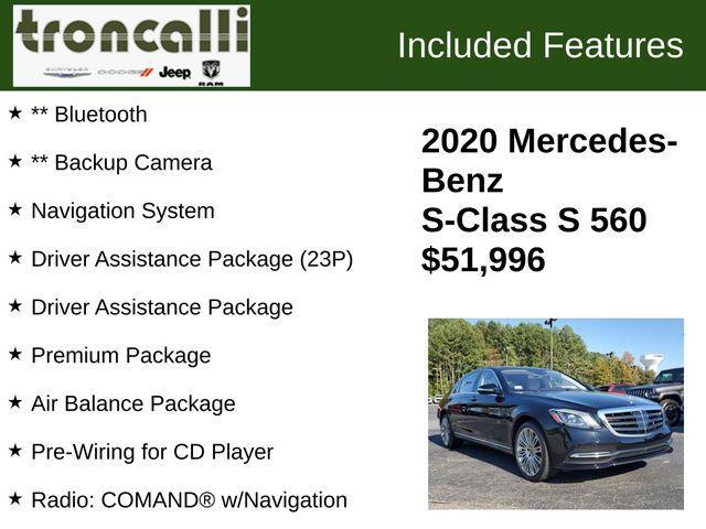 used 2020 Mercedes-Benz S-Class car, priced at $51,996