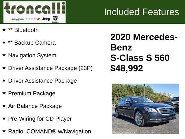 used 2020 Mercedes-Benz S-Class car, priced at $48,992