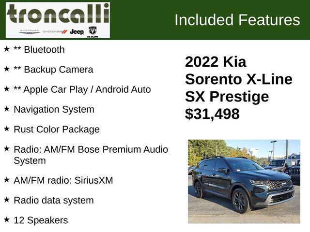 used 2022 Kia Sorento car, priced at $31,195