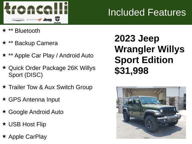 used 2023 Jeep Wrangler car, priced at $31,998