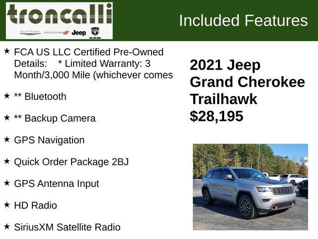 used 2021 Jeep Grand Cherokee car, priced at $28,195