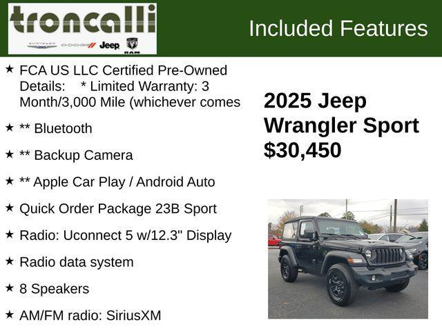 used 2025 Jeep Wrangler car, priced at $30,450