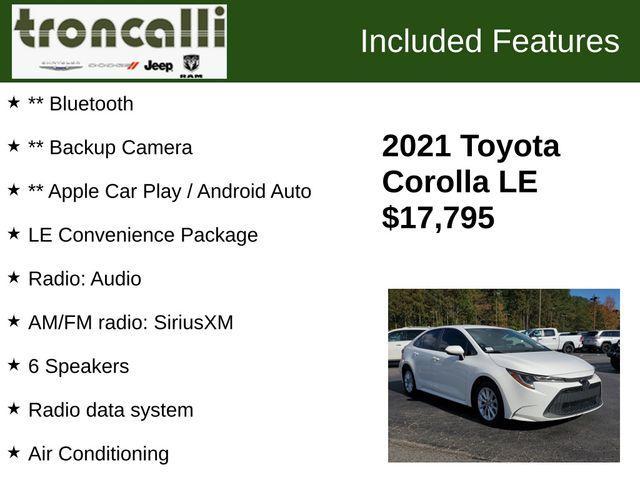 used 2021 Toyota Corolla car, priced at $17,795