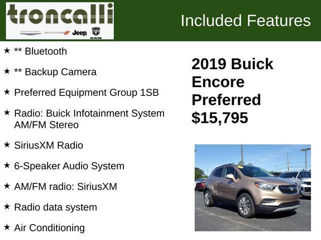 used 2019 Buick Encore car, priced at $15,795