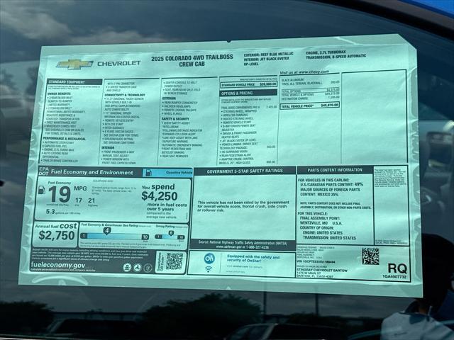 new 2025 Chevrolet Colorado car, priced at $52,965