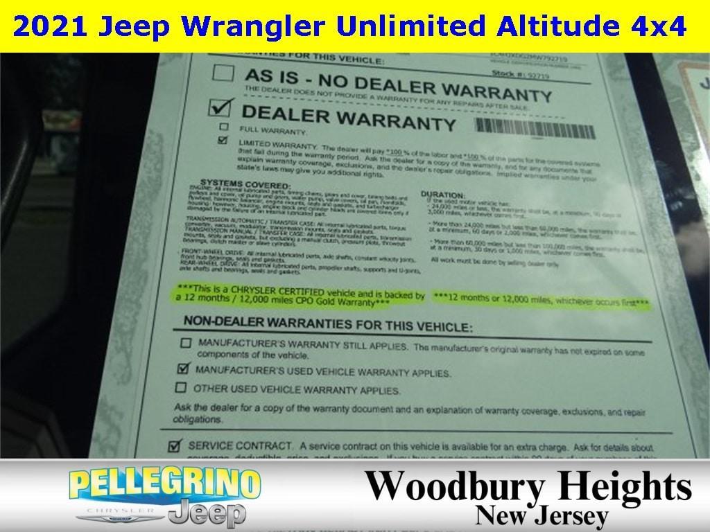 used 2021 Jeep Wrangler Unlimited car, priced at $33,555