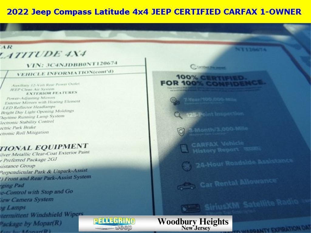 used 2022 Jeep Compass car, priced at $21,988