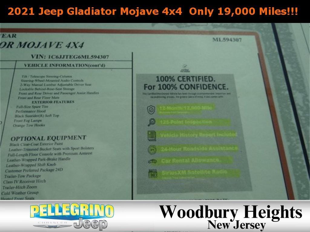 used 2021 Jeep Gladiator car, priced at $41,699