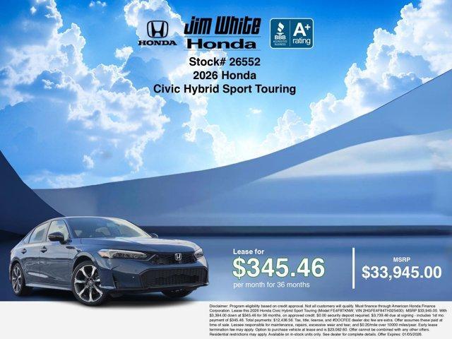 new 2026 Honda Civic Hybrid car, priced at $33,695