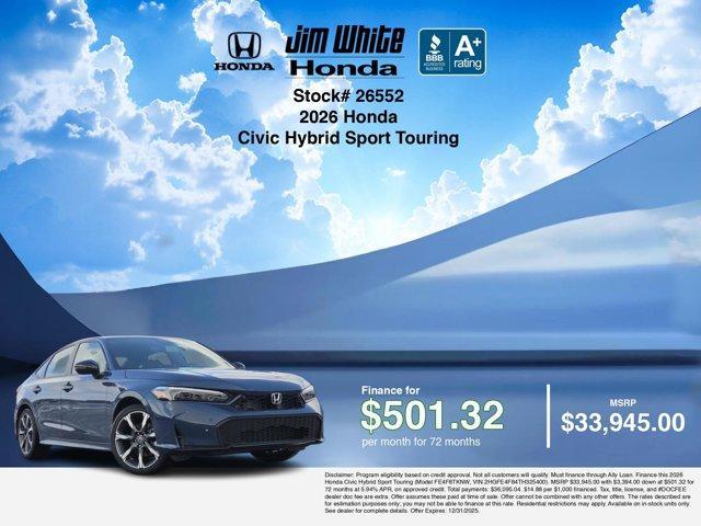 new 2026 Honda Civic Hybrid car, priced at $33,695