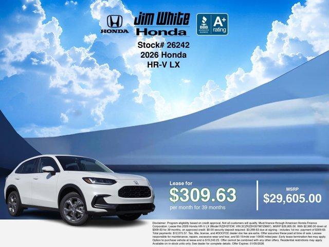 new 2026 Honda HR-V car, priced at $29,355