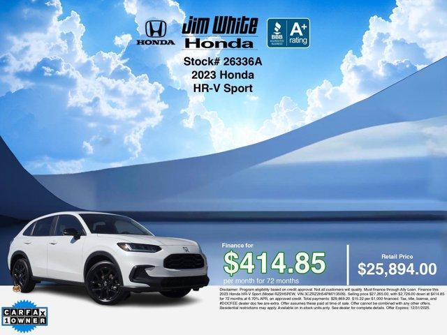used 2023 Honda HR-V car, priced at $25,894