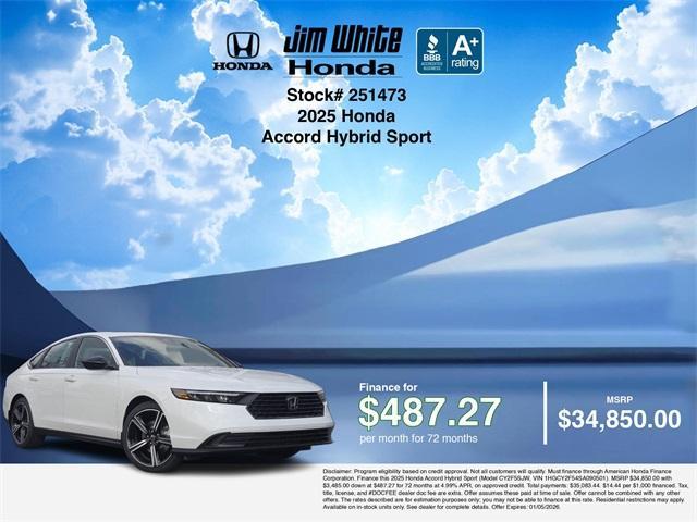new 2025 Honda Accord Hybrid car, priced at $34,850