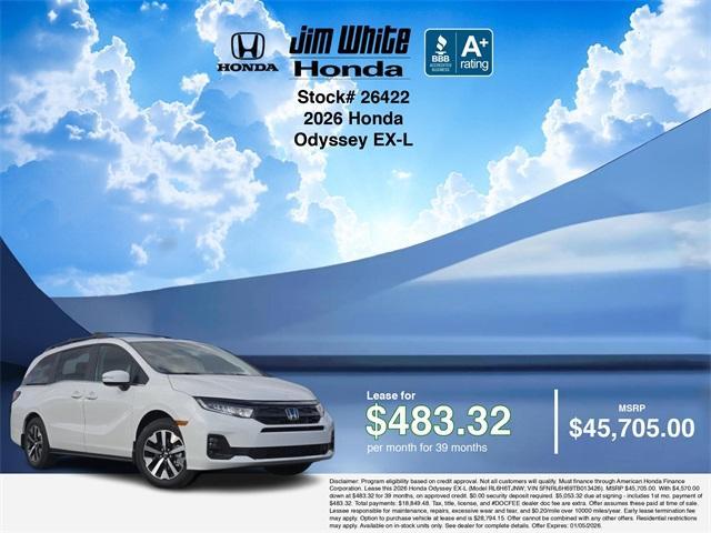new 2026 Honda Odyssey car, priced at $45,455
