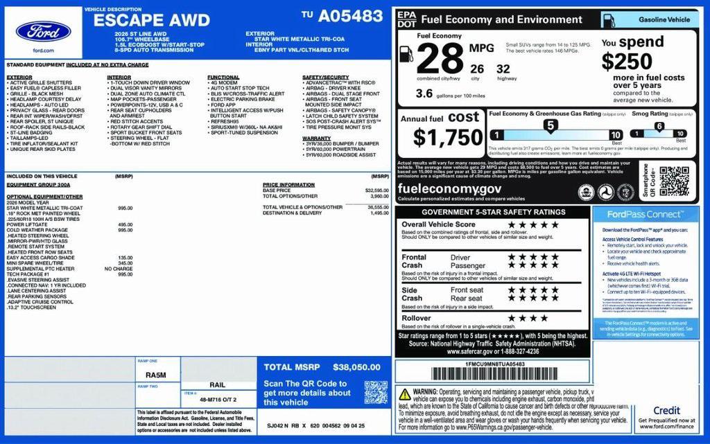 new 2026 Ford Escape car, priced at $34,800