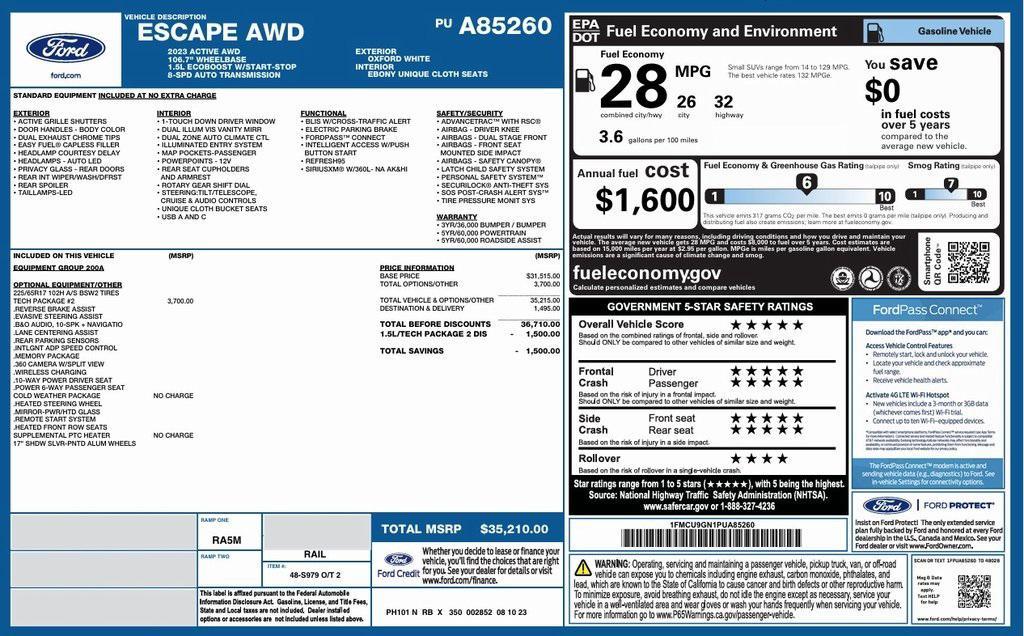used 2023 Ford Escape car, priced at $21,989