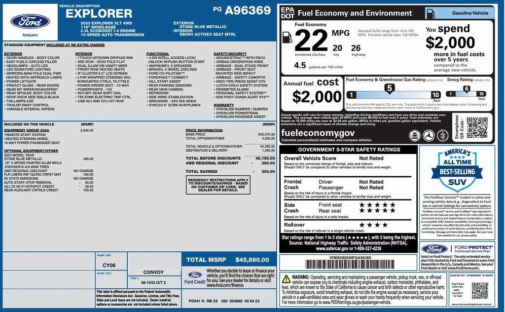 used 2023 Ford Explorer car, priced at $32,746
