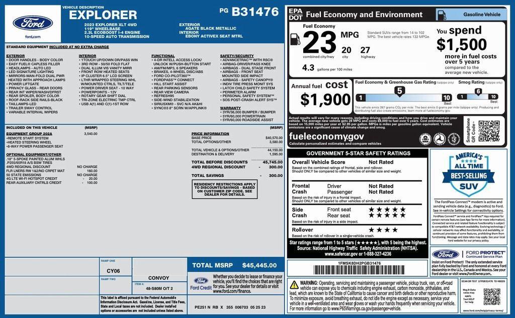 used 2023 Ford Explorer car, priced at $30,980