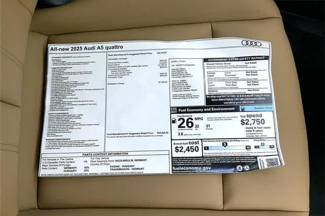 new 2025 Audi A5 car, priced at $54,025