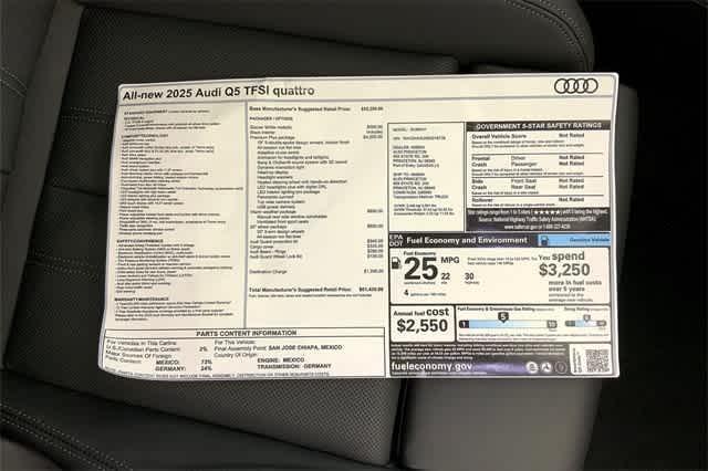 new 2025 Audi Q5 car, priced at $61,430
