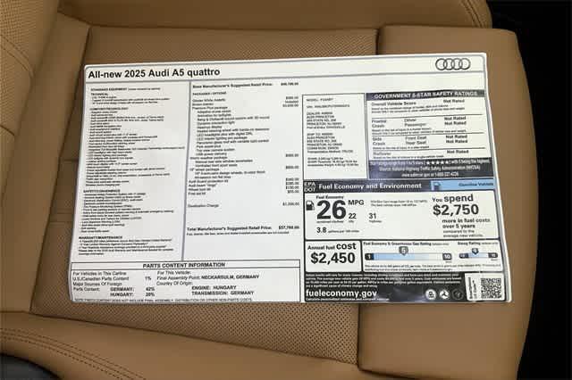 new 2025 Audi A5 car, priced at $57,760