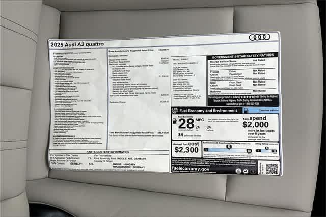 new 2025 Audi A3 car, priced at $43,740