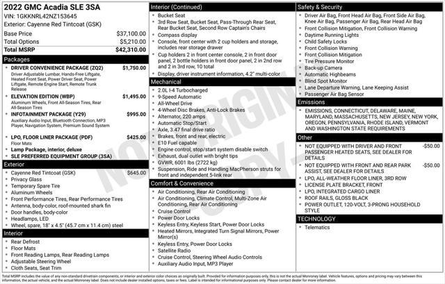 used 2022 GMC Acadia car, priced at $27,900