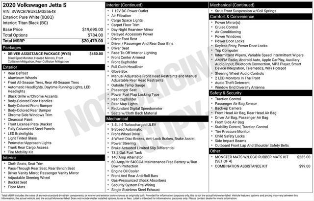used 2020 Volkswagen Jetta car, priced at $16,500