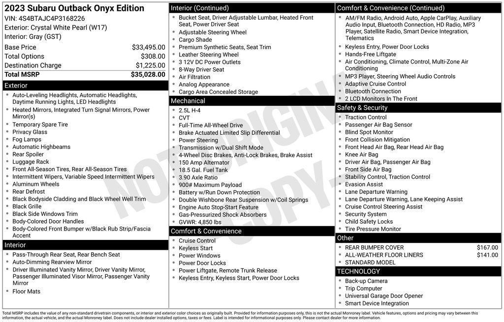 used 2023 Subaru Outback car, priced at $27,700