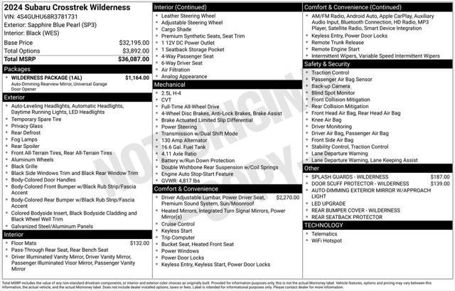 used 2024 Subaru Crosstrek car, priced at $31,200