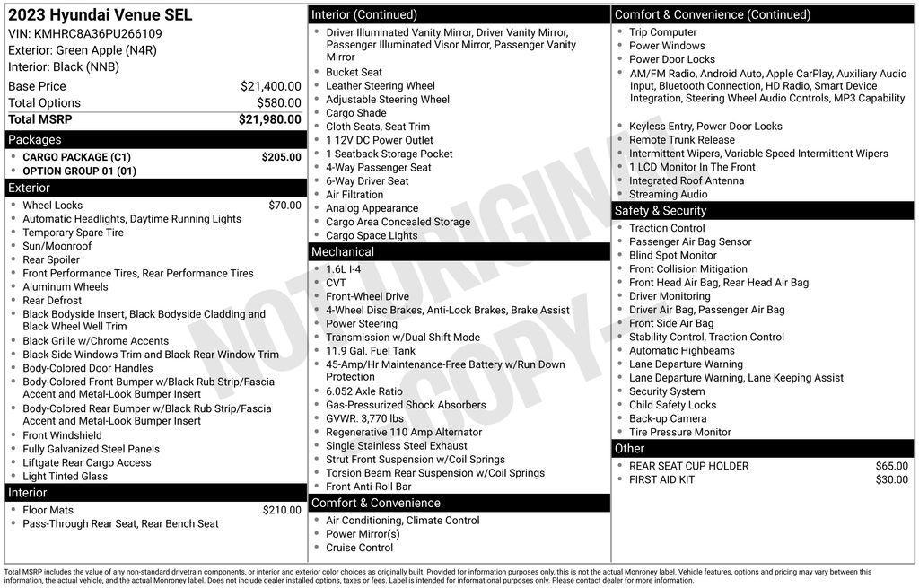 used 2023 Hyundai Venue car, priced at $16,214