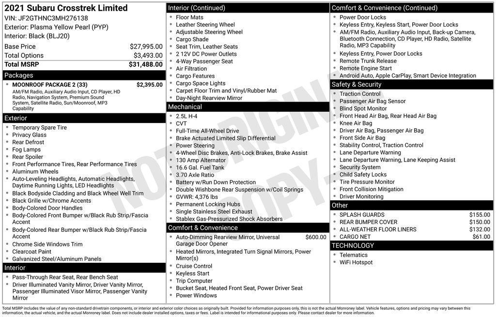 used 2021 Subaru Crosstrek car, priced at $24,858