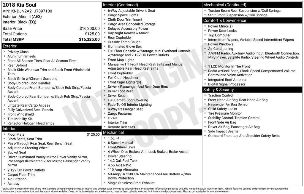 used 2018 Kia Soul car, priced at $7,999