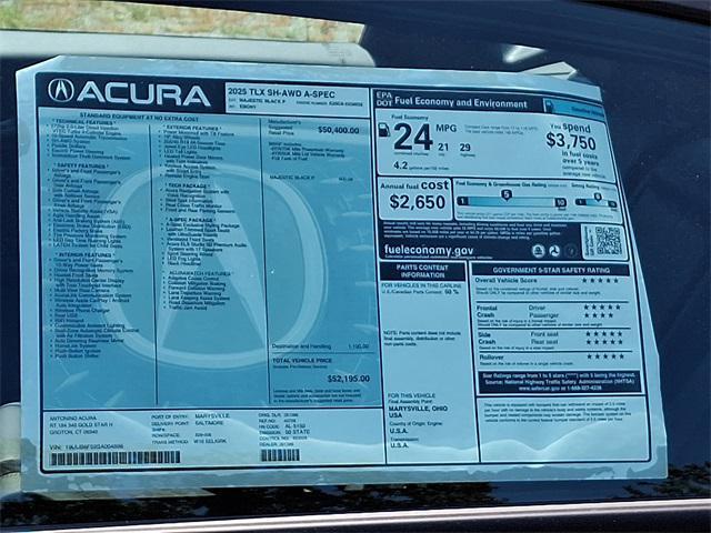 new 2025 Acura TLX car, priced at $52,195