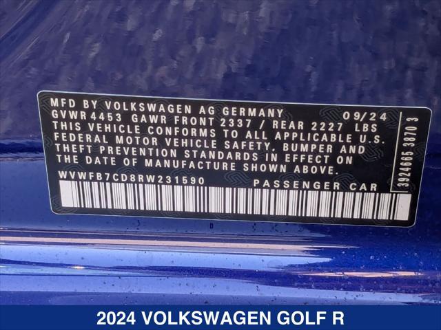 new 2024 Volkswagen Golf R car, priced at $48,439