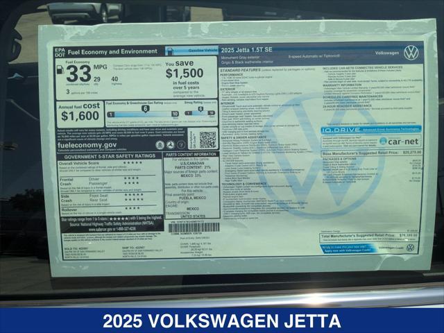 new 2025 Volkswagen Jetta car, priced at $28,389