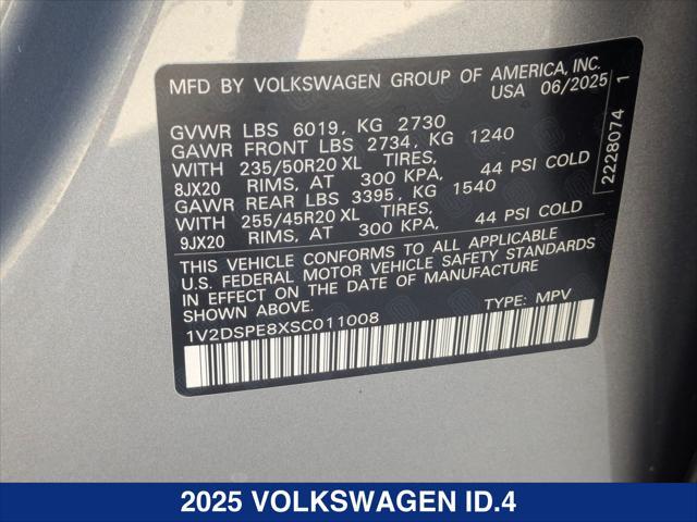 new 2025 Volkswagen ID.4 car, priced at $51,161