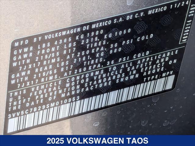 new 2025 Volkswagen Taos car, priced at $27,011