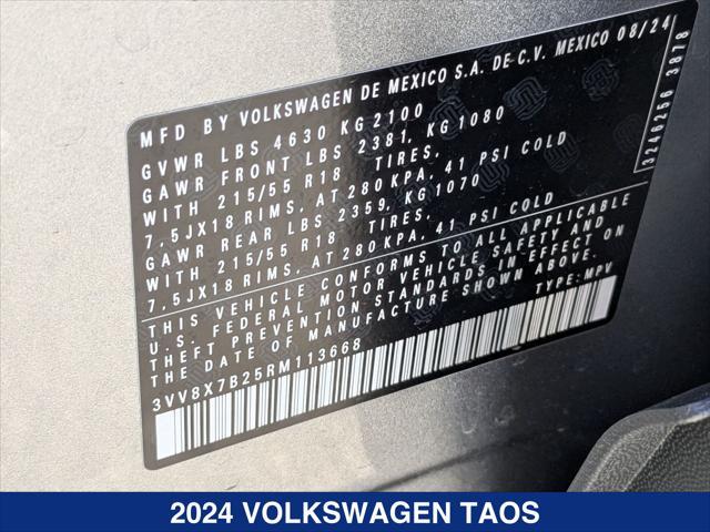 new 2024 Volkswagen Taos car, priced at $28,351