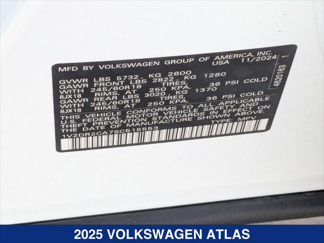 new 2025 Volkswagen Atlas car, priced at $40,389