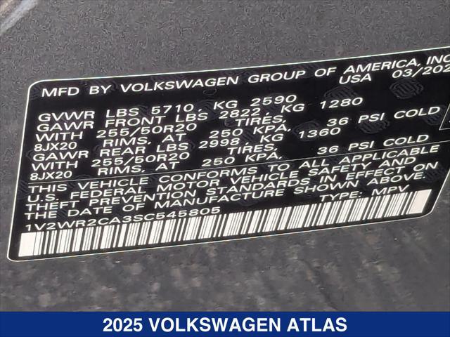 new 2025 Volkswagen Atlas car, priced at $45,761