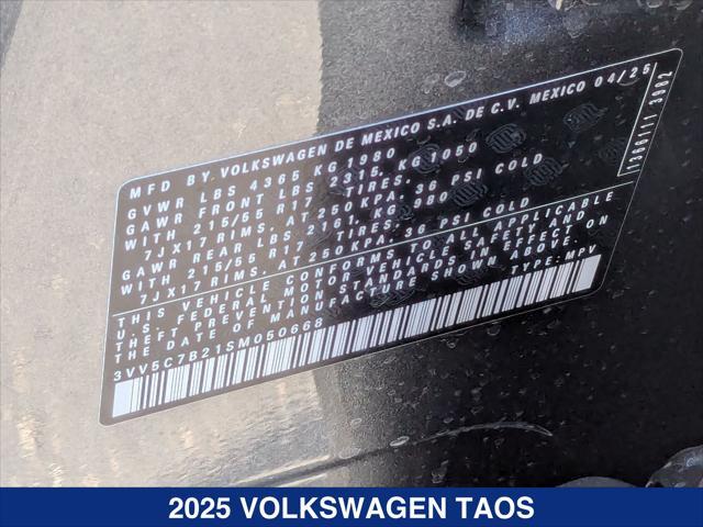 new 2025 Volkswagen Taos car, priced at $27,011