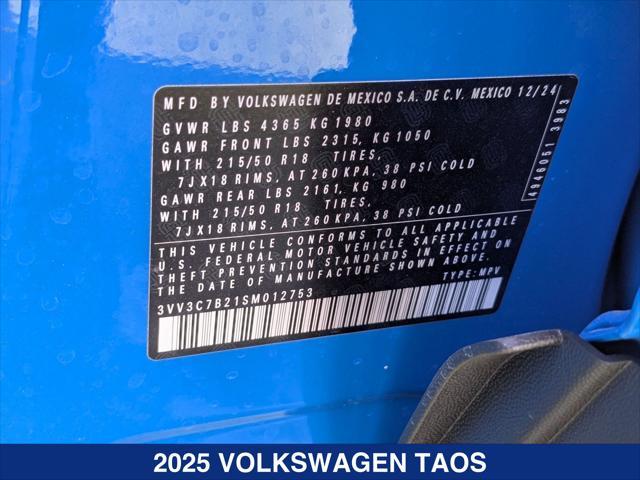 new 2025 Volkswagen Taos car, priced at $33,061