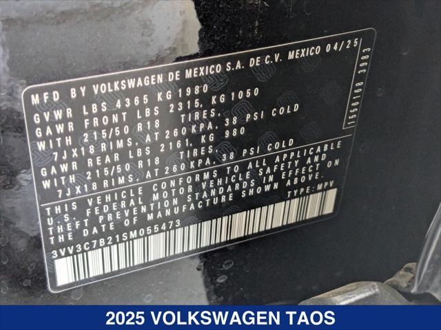 new 2025 Volkswagen Taos car, priced at $32,327